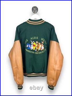 Vintage 90s Disney Studio Winnie The Pooh 100 Acre Wood Varsity Jacket Sz XL