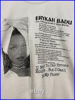 Vintage 90s Erykah Badu Rap Tee T Shirt Size Mens XL RARE Tyrone