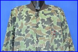 Vintage 90s GREEN BROWN CLOUD CAMO SPINKS CLAY HUNTING CAMOUFLAGE LS JACKET XL