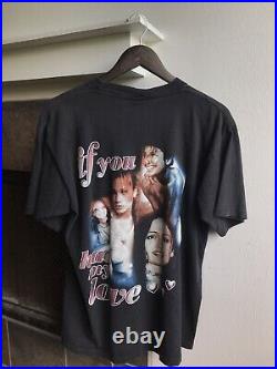 Vintage 90s Jennifer Lopez Black Rap Tee T Shirt Size Large XL Doublesided