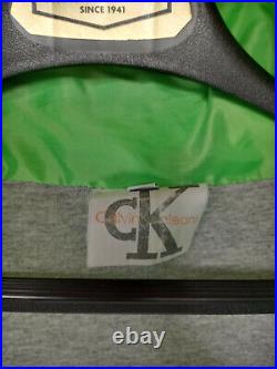 Vintage 90s Lime Green Embroidered Calvin Klein Jeans Hooded Windbreaker Jacket