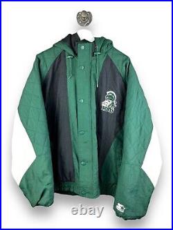Vintage 90s Michigan State Spartans Insulated Full Zip Starter Jacket Size Large