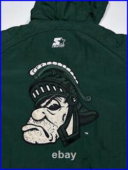 Vintage 90s Michigan State Spartans Insulated Full Zip Starter Jacket Size Large