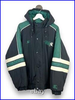 Vintage 90s Michigan State Spartans NCAA Starter Insulated Jacket Size Medium