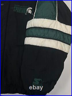 Vintage 90s Michigan State Spartans NCAA Starter Insulated Jacket Size Medium