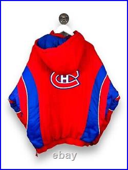 Vintage 90s Montreal Canadiens NHL 1/2 Zip Insulated Starter Jacket Size 2XL