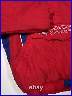 Vintage 90s Montreal Canadiens NHL 1/2 Zip Insulated Starter Jacket Size 2XL