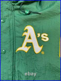 Vintage 90s Oakland Athletics MLB Insulated Starter Full Zip Jacket Size Small