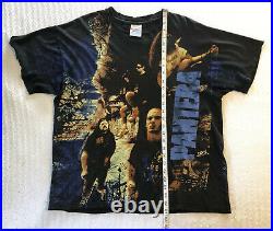 Vintage 90s Pantera All Over Print T Shirt Heavy Metal Band Thrashed Trashed XL
