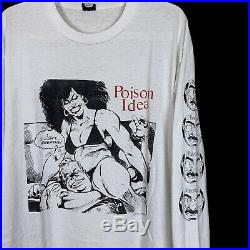 Vintage 90s Poison Idea Tee T Shirt XL LS 1990s Hardcore Punk