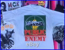 Vintage 90s Public Enemy Rap Tee shirt Black Planet XL White Single Stitch