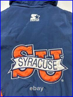 Vintage 90s Syracuse Orangemen NCAA Insulated Full Zip Starter Jacket Size XL