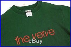 Vintage 90s THE VERVE Concert Tour T Shirt Shoegaze Oasis Green Mens Large
