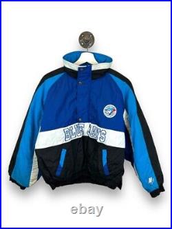 Vintage 90s Toronto Blue Jays MLB 1/2 Zip Insulated Pullover Jacket Size Small