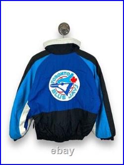 Vintage 90s Toronto Blue Jays MLB 1/2 Zip Insulated Pullover Jacket Size Small