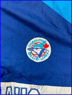 Vintage 90s Toronto Blue Jays MLB 1/2 Zip Insulated Pullover Jacket Size Small