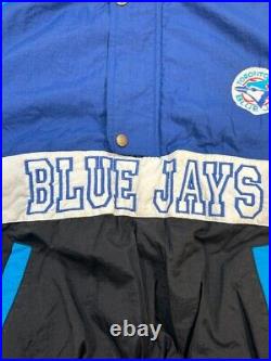 Vintage 90s Toronto Blue Jays MLB 1/2 Zip Insulated Pullover Jacket Size Small