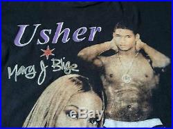 Vintage 90s Usher x mary j blige tour 1998 t-shirt bootleg hiphop Rap Tee