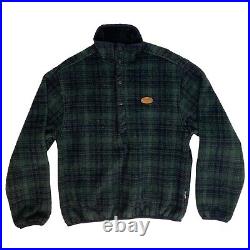 Vintage 90s Woolrich Men's Snap Button Tartan Fleece Sweater #7487-148 M Rare