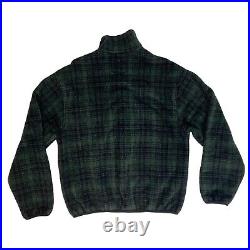 Vintage 90s Woolrich Men's Snap Button Tartan Fleece Sweater #7487-148 M Rare