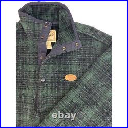 Vintage 90s Woolrich Men's Snap Button Tartan Fleece Sweater #7487-148 M Rare