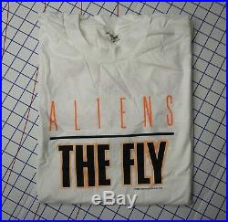 Vintage ALiENS & THE FLY MOViE PROMO T SHiRT 1986 Halloween/Horror/cult 80s