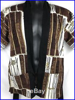 Vintage Alfred Shaheen Beach Coat Swimsuit Jacket Tie Waist Made In Hawaii Men