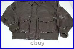 Vintage American Born Type A2 L Large Flight Bomber Army Air Force Brown Leather