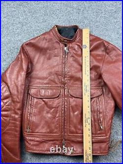 Vintage Apparel Annex Western Jacket Men's 41 Red Brick Leather Zip Up Moto