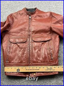 Vintage Apparel Annex Western Jacket Men's 41 Red Brick Leather Zip Up Moto