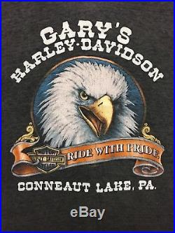 Vintage Authentic 1988 Harley Davidson 3D Emblem Road Rebel Hawg Hog Shirt RARE