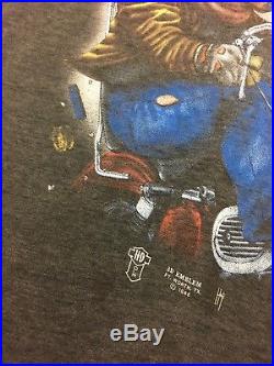 Vintage Authentic 1988 Harley Davidson 3D Emblem Road Rebel Hawg Hog Shirt RARE