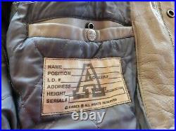 Vintage Avirex Lined Leather Jacket Professional Bicycle Pursuit Team Size 5XL