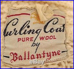 Vintage BALLANTYNE 1940's Shawl Collar Pure WOOL CURLING COAT Cardigan Sweater