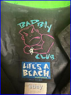 Vintage Bad Boy Club Lifes A Beach Surf Gear Jacket Size Adult XL Made in USA
