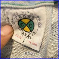 Vintage Barn Coat Cross Colours Denim Jacket Jean Blue Cartoon Hip Hop 90s XL