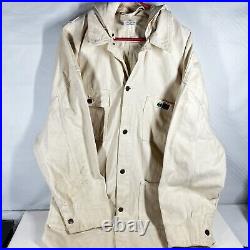 Vintage Beige Jacket Hood Cross Colours Oversized Workwear Size 2 90s USA