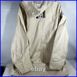 Vintage Beige Jacket Hood Cross Colours Oversized Workwear Size 2 90s USA