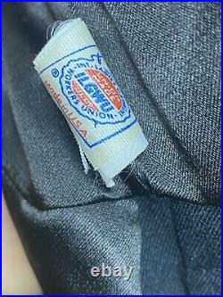 Vintage Bergdorf Goodman Trenchcoat Men's Medium Black Velvet Collar Long Jacket