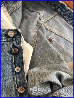 Vintage Big E Levi's 501 Hidden Rivet Redline Denim Jeans 35 X 31.5