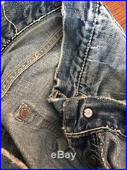 Vintage Big E Levi's 501 Hidden Rivet Redline Denim Jeans 35 X 31.5