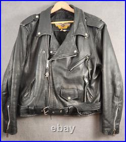 Vintage Biker Jacket Mens XL 44 Leather Gold Motorcycle Gear