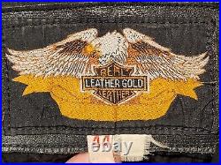 Vintage Biker Jacket Mens XL 44 Leather Gold Motorcycle Gear