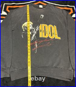 Vintage Billy Idol Whiplash Smile Crewneck Sweatshirt Sz Adult Large Made in USA