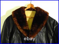Vintage Black Leather Belted Barnstormer Jacket Size XL