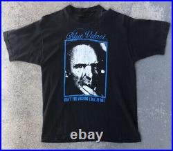 Vintage Blue Velvet Movie Promo Tee Shirt Dennis Hopper Twin Peaks Rare Sz L XL