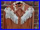 Vintage Brown GABARDINE Western Shirt Rockabilly 50s Sz L WOMENS