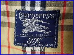 Vintage Burberry Double Breasted Nova Check Belted Trench Coat Uk 50 Short