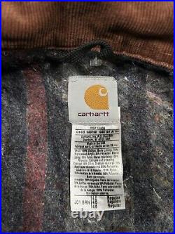 Vintage Carhartt Blanket Lined Canvas Detroit Jacket Size 46 XL Beige