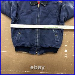 Vintage Carhartt Blue Denim Workwear Jacket Adult Size L Made In The USA